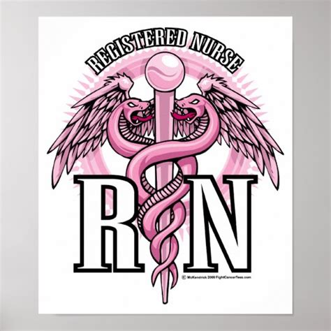 RN Pink Caduceus Poster | Zazzle.com