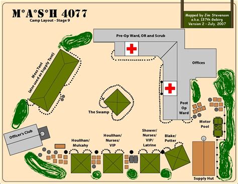 Camp Layout - Stage 9 | M*A*S*H | Pinterest | Mash 4077, Stage and Layouts