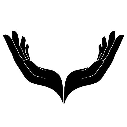 Cupping Hands Silhouette Vector Stock Illustration - Download Image Now - Hands Cupped, Vector ...