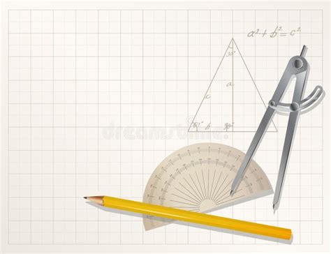 Drawing Tools - Pencil, Protractor, Divider Stock Vector - Illustration of scale, plan: 6737768