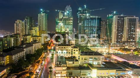 Taguig Timelapse at night BGC high street city skyline view of retail ...