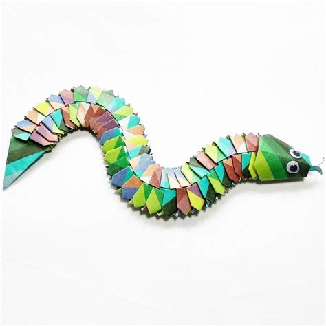 origami snake | Origami for beginners, Origami snake, Modular origami