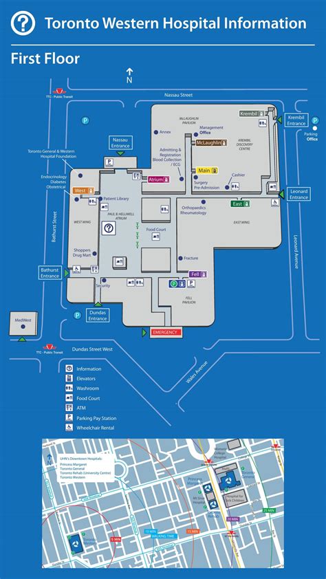 Toronto Western Hospital map - Map of Toronto Western Hospital (Canada)