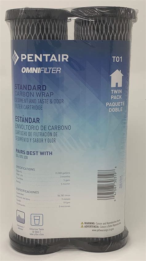 Buy Omnifilter Standard T01 Omni TO1 Whole House Replacement Under Sink Water Filter Carbon ...