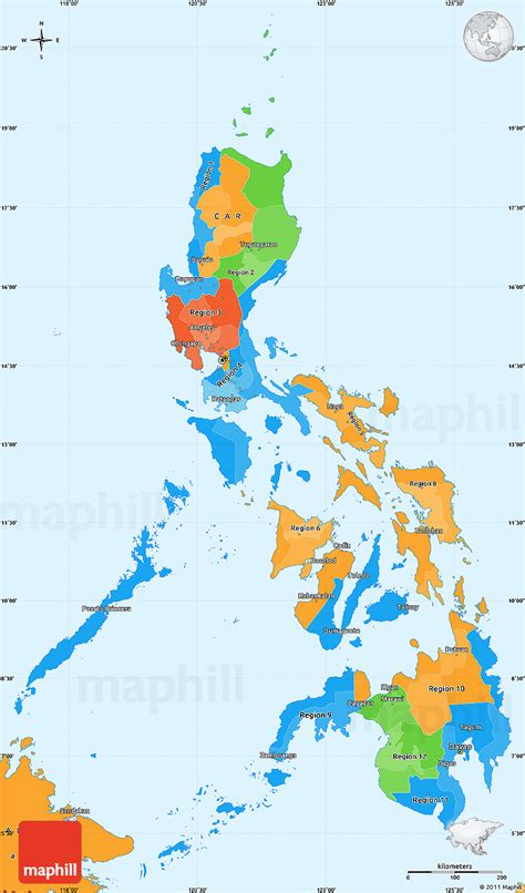 Political Simple Map of Philippines