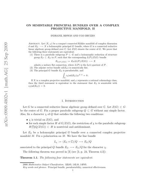 (PDF) On semistable principal bundles over a complex projective ...