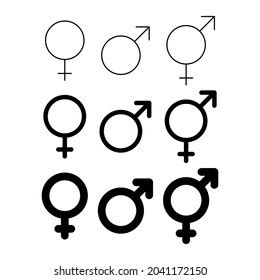 Set Gender Symbols Icons Different Sexual Stock Vector (Royalty Free) 2076528691 | Shutterstock