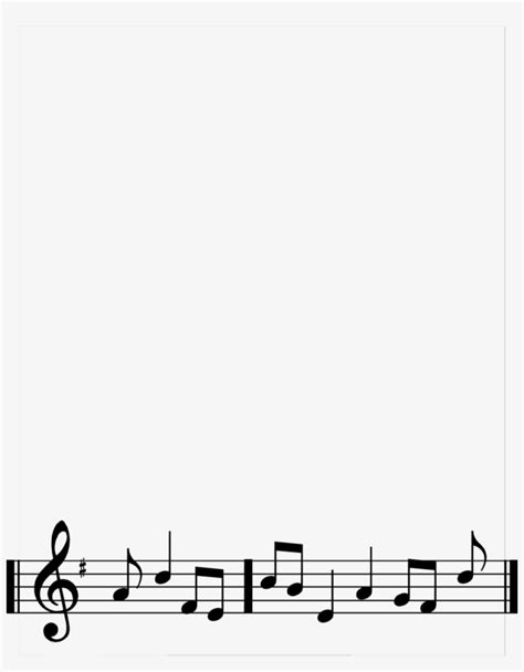 Music Border Music Note Border Landscape Clipart - 3 4 Bar Rhythm Transparent PNG - 958x1184 ...