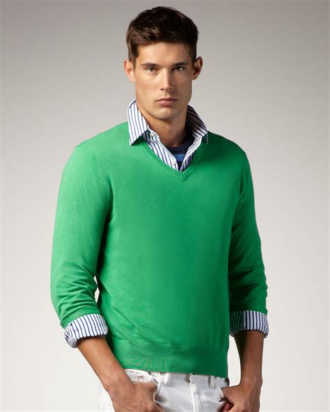 Lyst - Polo Ralph Lauren V-neck Sweater, Tiller Green in Green for Men