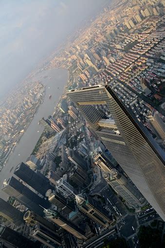 Shanghai Cityscape Viewed From Shanghai Tower Observation Deck Stock ...