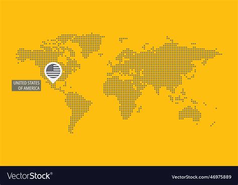 Usa flag world map Royalty Free Vector Image - VectorStock