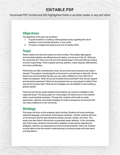 College Essay Outline Template in Word, PDF, Google Docs - Download | Template.net