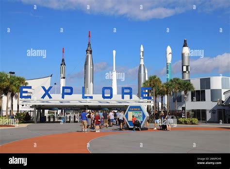 Entrance at Kennedy Space Center visitor complex Stock Photo - Alamy