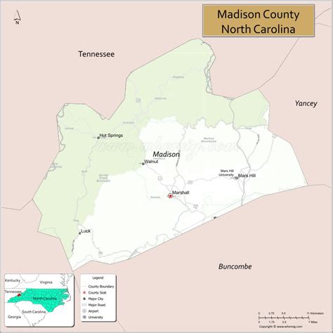 Map of Madison County, North Carolina, USA - Check Where is Located, Cities and Towns & Facts