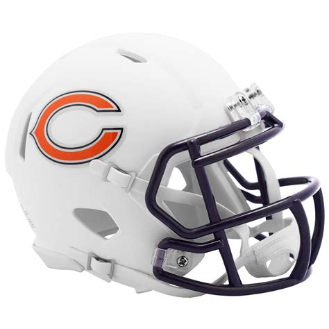 Riddell Chicago Bears Flat White Alternate Revolution Speed Mini Football Helmet