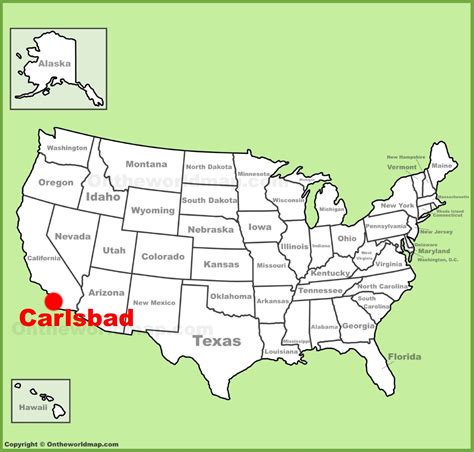 Carlsbad location on the U.S. Map - Ontheworldmap.com