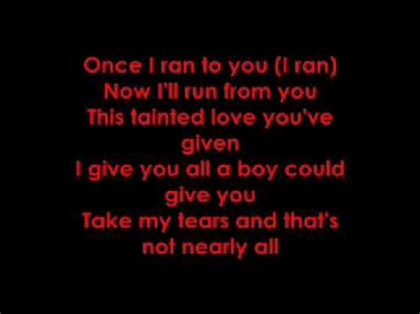 Marilyn Manson - Tainted Love (lyrics) - YouTube