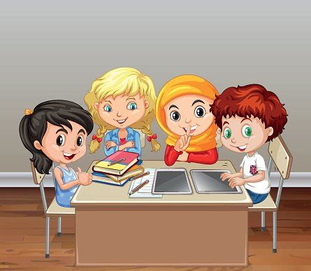 Children Working In Group In Classroom Stock Clipart | Royalty-Free | FreeImages