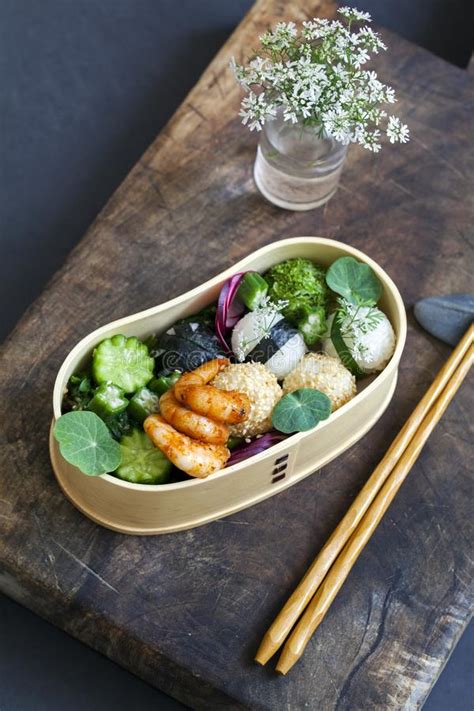 Japanese bento box lunch stock photo. Image of cucumber - 132339496