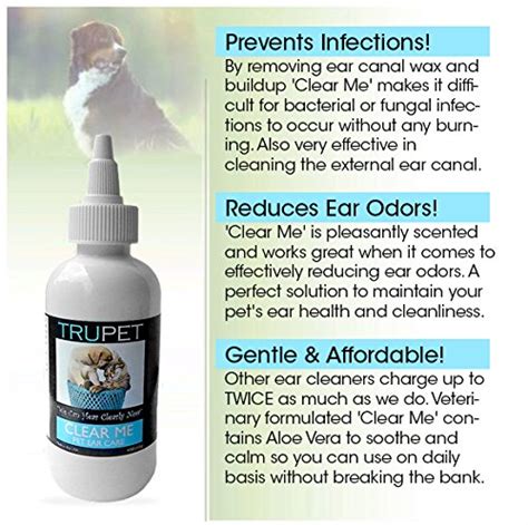 Dog and Cat Ear Cleaner Solution - Clear Me: Pet Ear Care (4oz) - All Natural Ear Cleaning ...