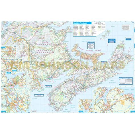 Atlantic Canada, Canada Road Map - GM Johnson Maps