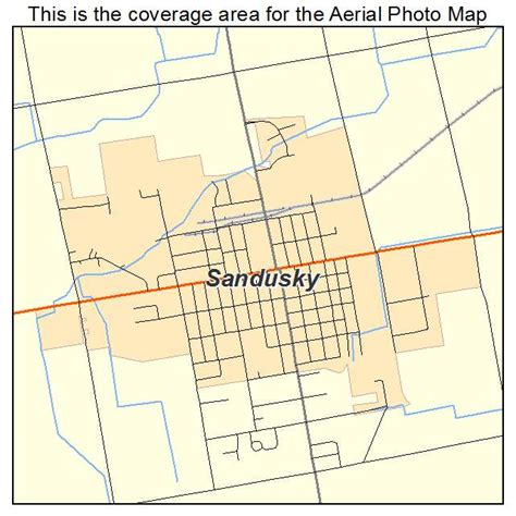 Aerial Photography Map of Sandusky, MI Michigan