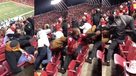 WATCH: Raiders and Chiefs fans engage in scary, sprawling upper deck brawl - CBSSports.com