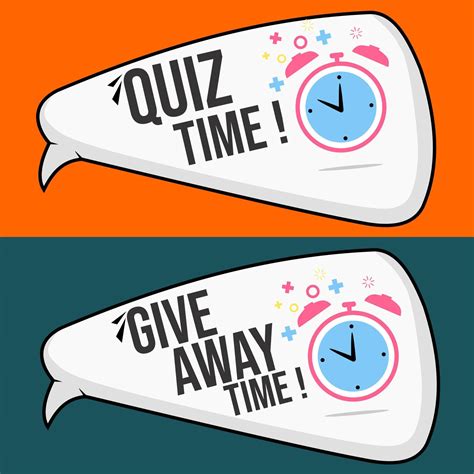 quiz time banner template with clock icon. comic style speech bubble ...