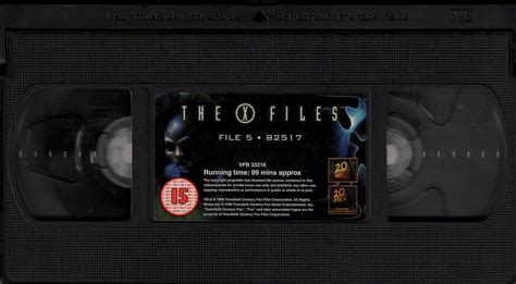 The X Files File 5 82517 UK VHS 1996 Cover : Twentieth Century Fox Home ...