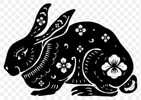 Chinese New Year rabbit png black animal zodiac sign sticker | free image by rawpixel.com ...