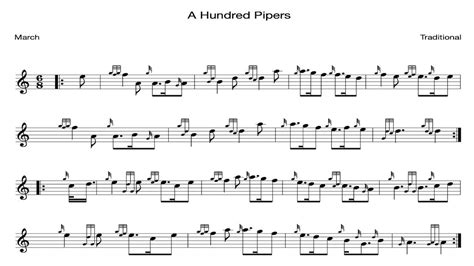 Hundred Pipers Bagpipe Sheet Music - Learn Hundred Pipers on Bagpipes