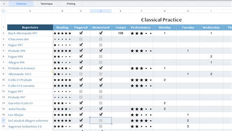 Guitar Practice Spreadsheet | Life In 12 Keys