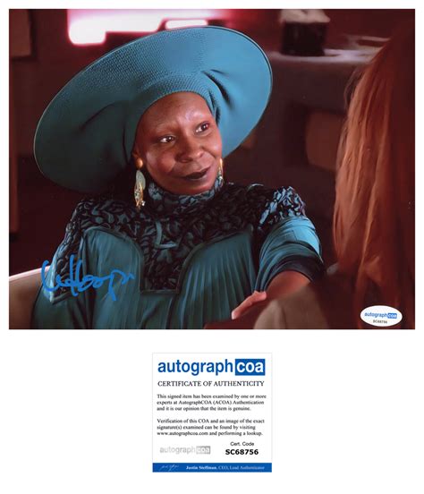 Whoopi Goldberg Star Trek Signed Autograph 8x10 Photo ACOA | Outlaw ...