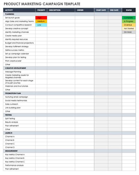 Free Digital Marketing Campaign Templates | Smartsheet