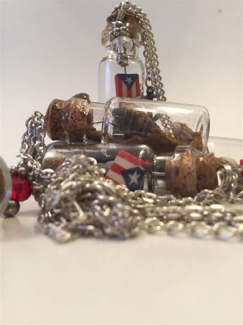 Puerto Rico Necklace Bottle Sand Flag | Sand necklace, Coconut wood, Puerto rico