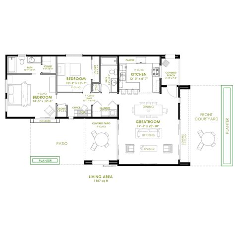 Modern 2 Bedroom House Plan | 61custom | Contemporary & Modern House ...