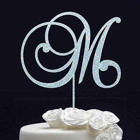 Amazon.com: Monogram Cake Topper - Wedding Cake Topper Letter M ...