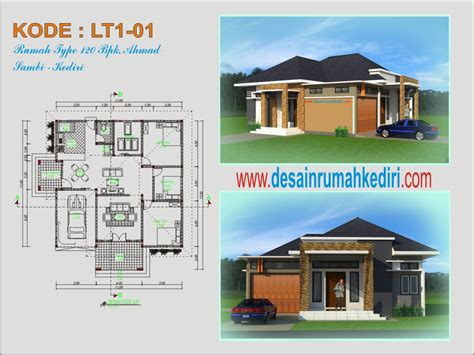 LT-01 : Rumah Type 120 Minimalis 1 Lantai Bp. Ahmad - Sambi Kediri | Jasa desain dan bangun ...