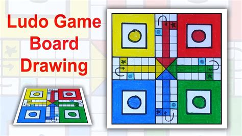 How to draw ludo game, Ludo board making on paper - YouTube