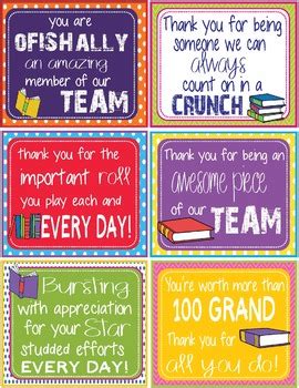 Candy Gram Thank You Notes - 12 Different Book Themed | TpT