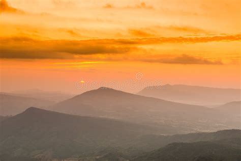 Sunrise View of Landscape at Tropical Mountain Range Stock Image ...