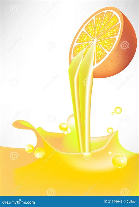 Orange Juice Splash Pouring From Fruit Stock Photos - Image: 21740643