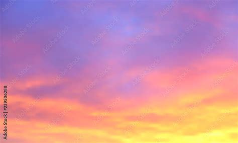 Sunset vector background. Sunrise wallpaper. Abstract beautiful heaven with clouds. Sunlight ...