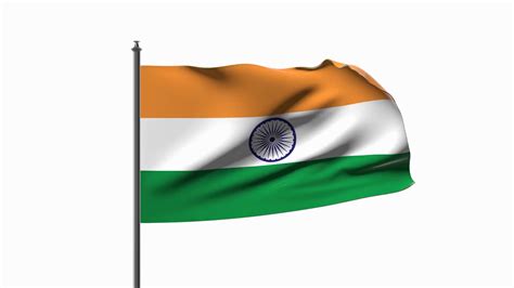 Indian Flag Waving Animation On White Stock Motion Graphics SBV ...