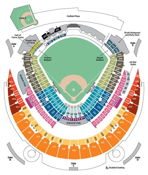 Awesome Kauffman Stadium Seating Chart with rows - Seating Chart