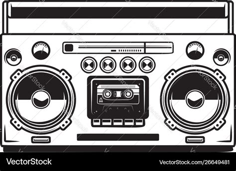 Boombox cassette players design element Royalty Free Vector