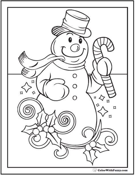 Christmas Snowman Coloring Sheet: Top Hat