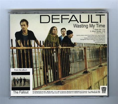 Default Band 'Wasting My Time' Single Signed by 4 CD Certified Authentic BAS COA