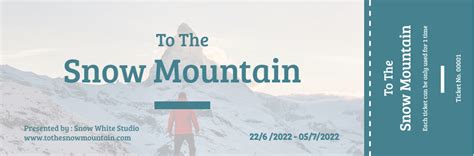 Movie Ticket With The Topic Of Snow Mountain | Ticket Template