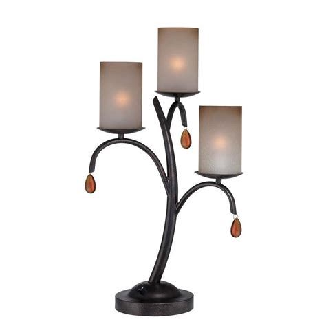 Warehouse of Tiffany 25 in. Ariel Bronze Table Lamp with Stained Glass ...